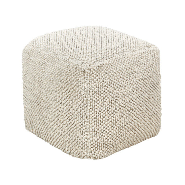 Cotton Pouffe 45 x 45 x 45 Beige Joziah