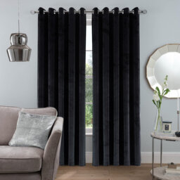 Safia 100% Crushed Velvet Eyelet Sheer Window Curtains
