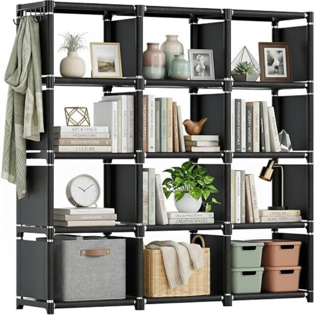 124cm H x 117.5cm W Metal Bookcase