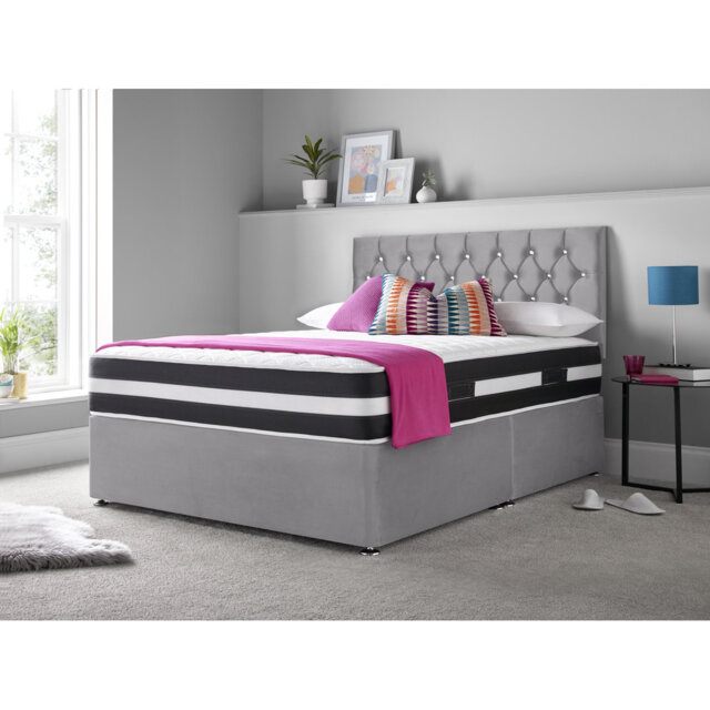 Marlton Upholstered Divan Bed with Mattress