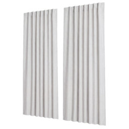 100% Blackout Curtains Thermal Linen Look Ready Made 46x54 in Natural White