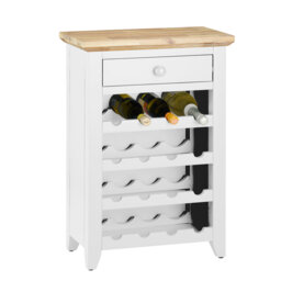 16 Bottle Floor Wine Bottle Rack in White