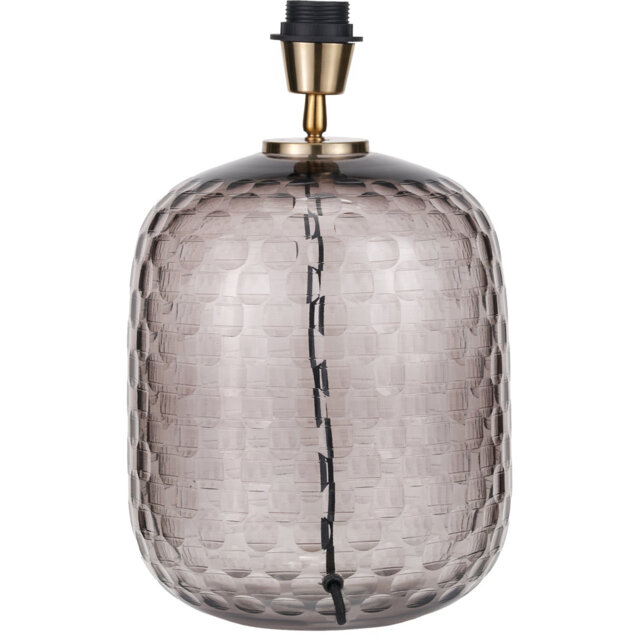 Alaysa Large Smoke Grey Circle Design Handcut Glass Table Lamp Base