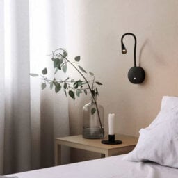 UltraBeam 3 Watt LED Black Wall Mounted Bedroom Reading Light With USB Charging Ports