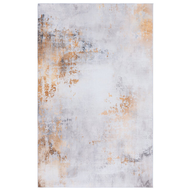 Tacoma Davilla Machine Washable Area Rug In Grey & Gold