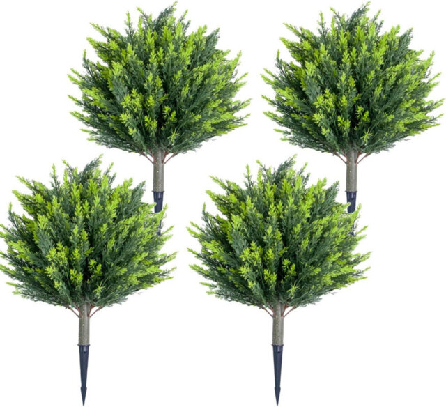 Artificial Topiary Tree with Ground Spike,Artificial Cypress Topiary Plant with Ground Stake for Indoor and Outdoor Decor