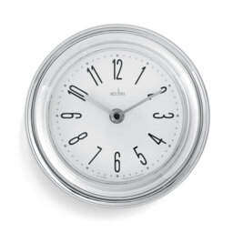 Acctim Riva Small Wall Clock Quartz Chrome Effect 17.5cm