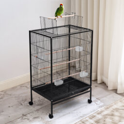 94cm Iron Flat Top Floor Bird Cage with Wheels