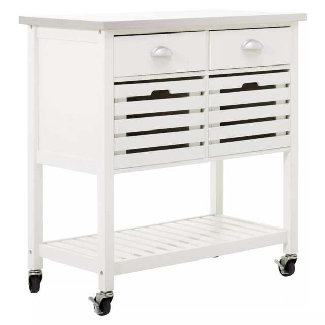 Reales 86cm W Kitchen Island with Stainless Steel Top