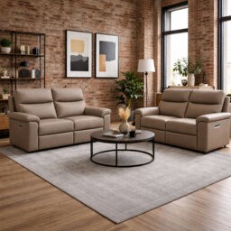 Alessandrina Real Leather Power Recliner 3 + 2 Sofa Set with USB Charging