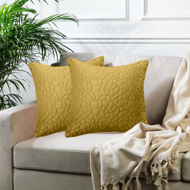 Pebble Pattern Velvet Cushion Covers, Set of 2 – Textured Plush Scatter Pillow Covers for Sofa, Bed & Living Room