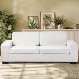 Modern Teddy Fleece Upholstered Loveseat Sofa