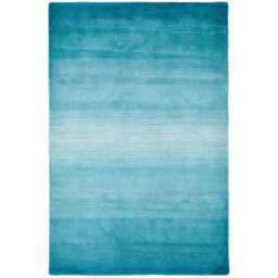 Handmade Flat-Woven Rug Knag Made Of Wool In Turquoise