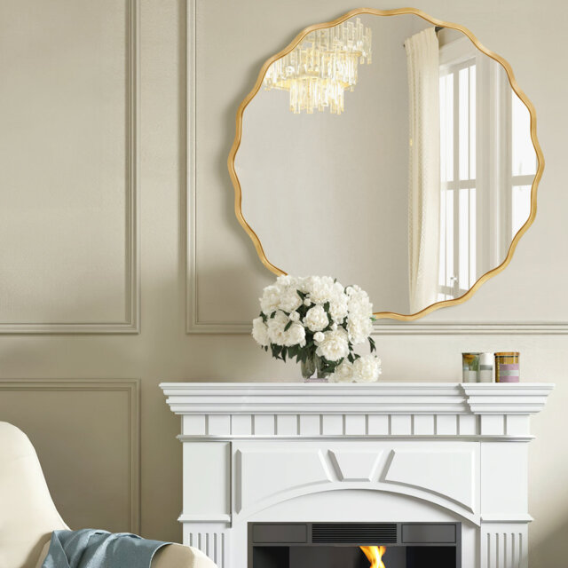 Nordic Round Bathroom Framed Mirror Wall Hanging