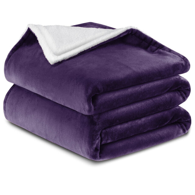 Haffa Reversible Sherpa Fleece Throw Blanket - Ultra-Soft, Warm & Cozy Comfort for All Seasons