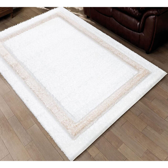 Aleara Soft Shaggy White Indoor/Outdoor Rug