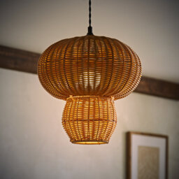 29cm H Wicker Novelty Pendant Shade ( Slip-On ) in Brown