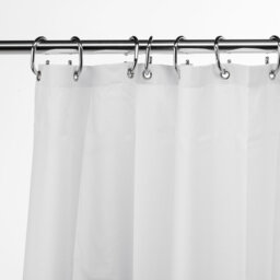 Croydex Recycled White Shower Curtain with Weighted Hem and Anti-Microbial Additive 1800 X 2100