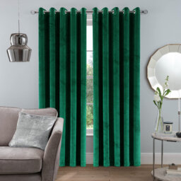 Safia 100% Crushed Velvet Eyelet Sheer Window Curtains
