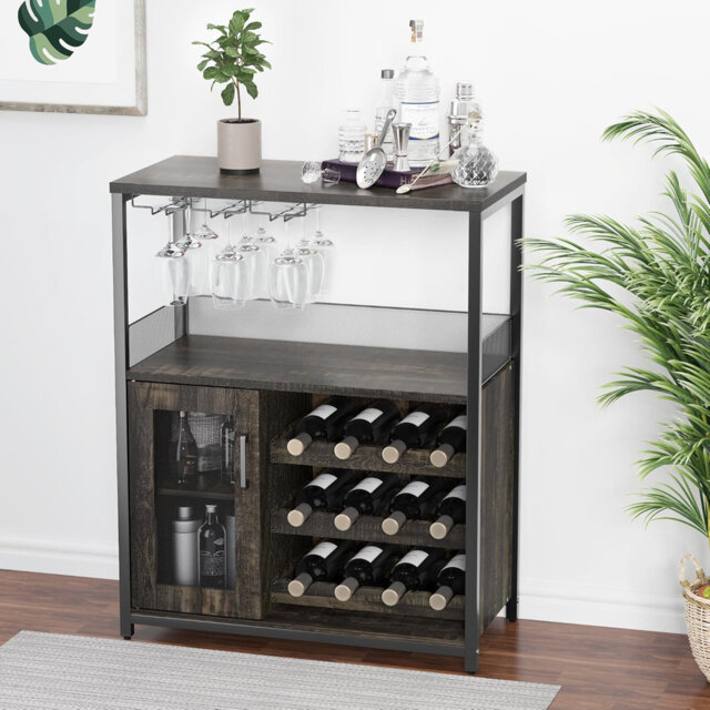 Cabinet/Enclosed Storage Wine Bottle & Glass Rack