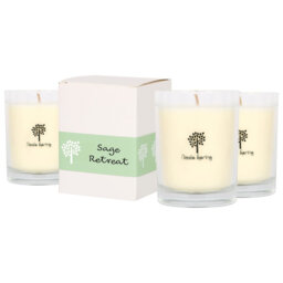 Nicola Spring 160g Sage Retreat Soy Wax Candles - Pack of 3 Glass Jars