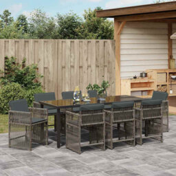 Garden Dining Set Poly Rattan Outdoor Patio Arrangement Terrace Setup