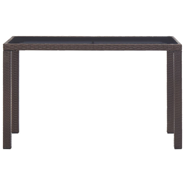 Theta Rectangular Glass Outdoor Dining Table - 123 cm W 60 cm D