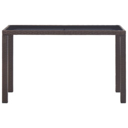 Theta Rectangular Glass Outdoor Dining Table - 123 cm W 60 cm D