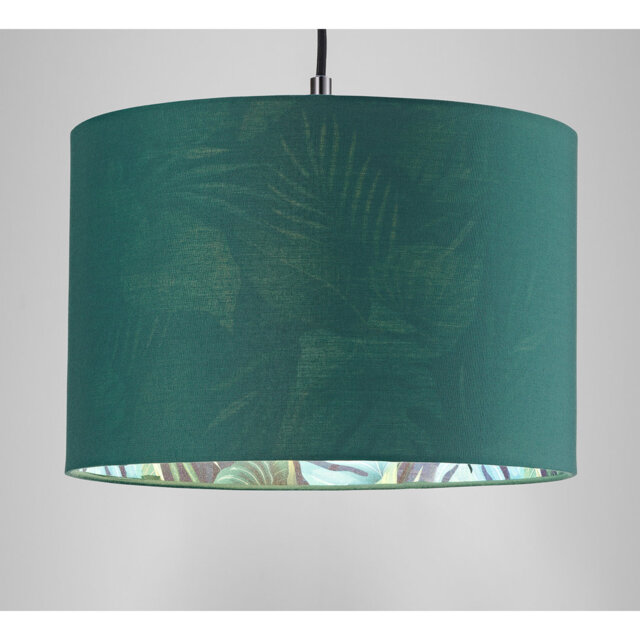 20cm H Cotton Drum Lamp Shade ( Screw On ) in Green