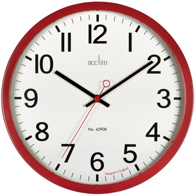Acctim Kempston Wall Clock Metal Energy Efficient Movement Glass Lens 35cm