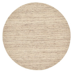 , Beige Round Pure Solid Colour Hand Woven Hand Loomed Area Rug
