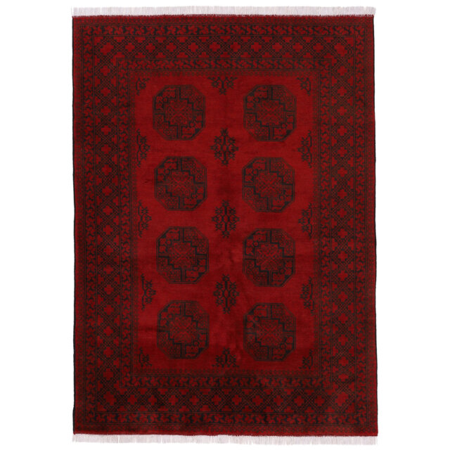 Hand Knotted Wool Red Rug