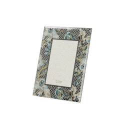Tadeo Mirrored Glass Single Picture Frame in Green/Blue/Beige