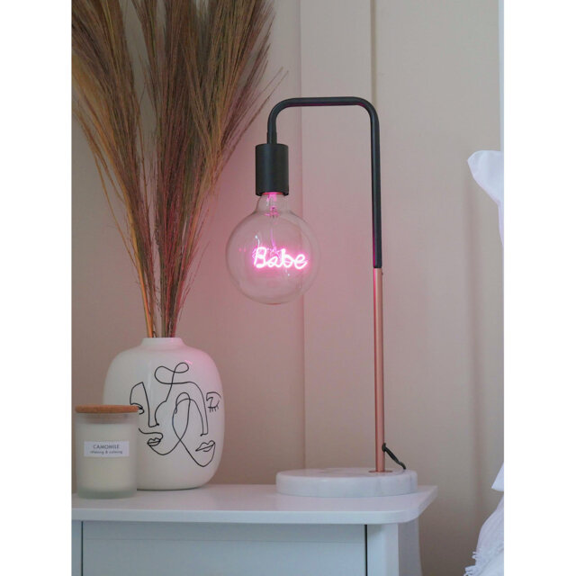 Stonehouse 51Cm Black/Copper Desk Lamp Set with Outlet