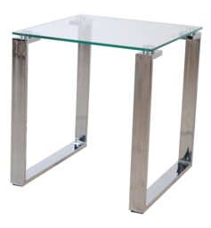 Velella Glass Top Sled End Table