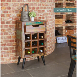 Dason 9 Bottle Solid Wood Floor Wine Bottle Rack in