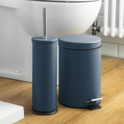Harbour Housewares Round Bathroom Bin & Brush Set