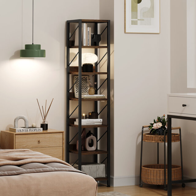 168cm H x 34.8cm W Metal Bookcase