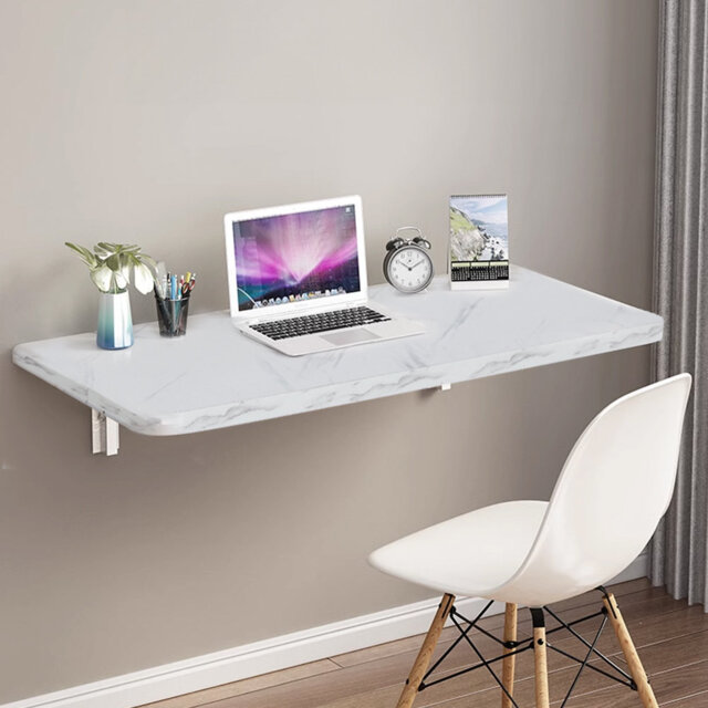 Marble Pattern Foldable Wall-Mounted Desk