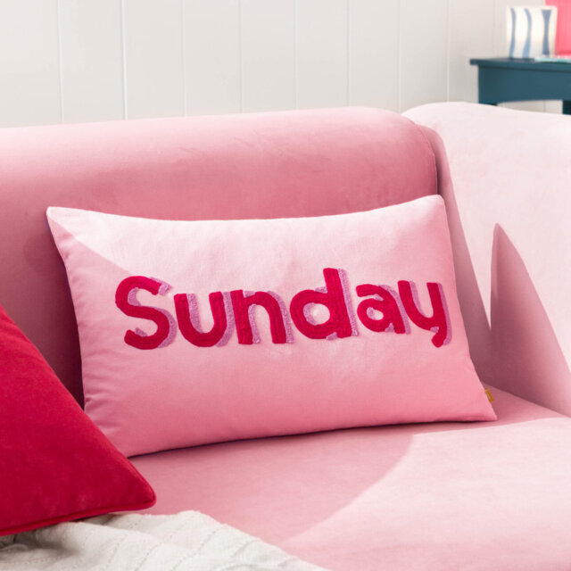 Sunday Pink Rectangular Cushion