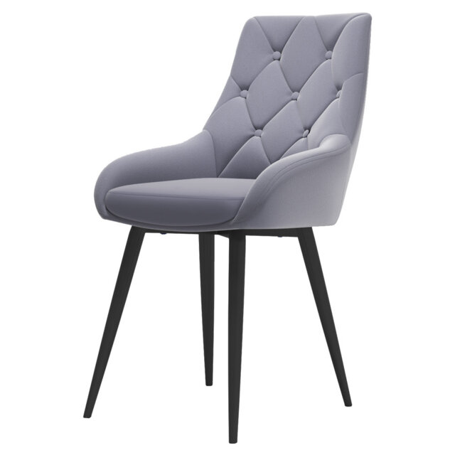 Velvet Metal Legs Button Upholstered Dining Chair, Set of 2