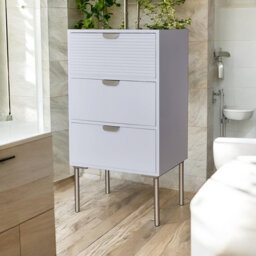 Durable Agran 40cm Wide Chest of Drawers - Modern 3-Drawer Compact Storage Unit with Playful Scalloped Design for Bedroom Use
