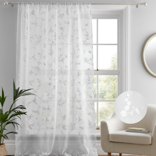 Polyester Semi Sheer Rod Pocket Curtain Panel