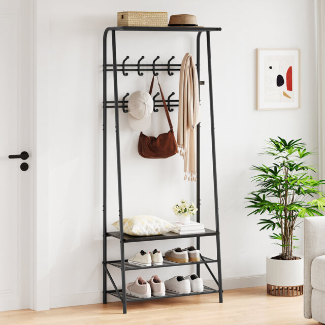 Iron Freestanding 10 - Hook Coat Rack