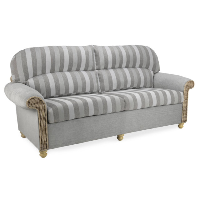 Samford Traditional Back 3 seat sofa in Aquacelan Duke Grey Stripe