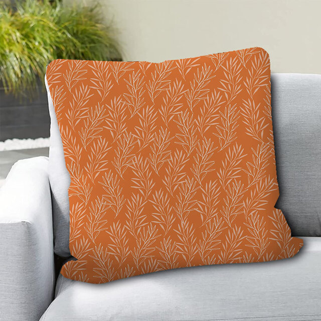Indoor / Outdoor Orange Square Cushion Cover