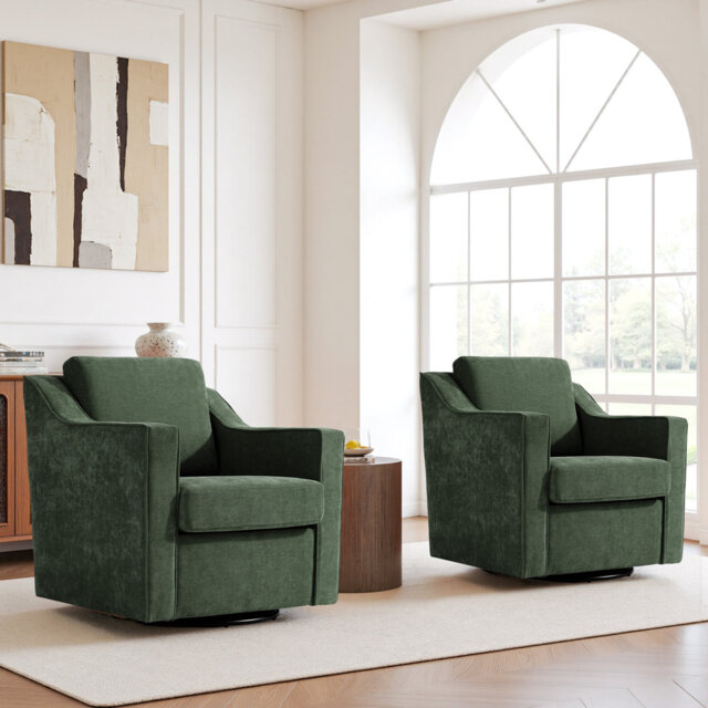 Upholstered Swivel Armchair