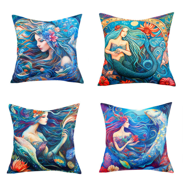 Water Resistant Cushion Covers For Indoor/outdoor/conservatory Size 45x45 Cm (18 X 18 Inches) - Set Of 4 Pcs