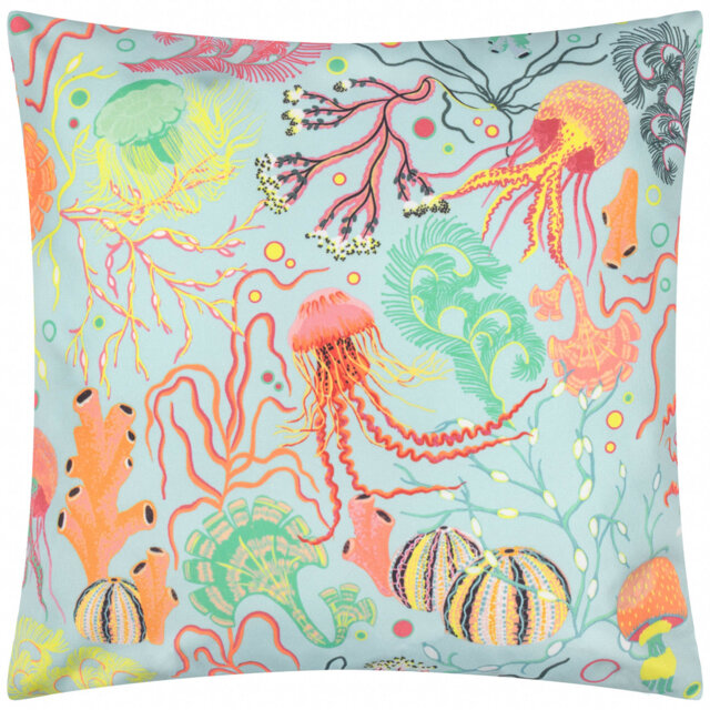 Reef Indoor / Outdoor Pink Square Cushion
