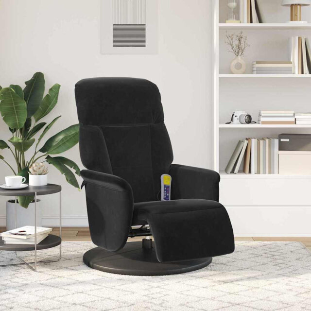 Massage Recliner Chair Velvet Modern Luxury Swivel Home Seating Plywood
